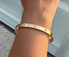 Gold Leve Cartier Bangle